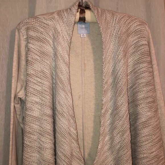 Anthropologie M Sunday Open Front Waterfall Knit Sweater Cardigan - Picture 3 of 8